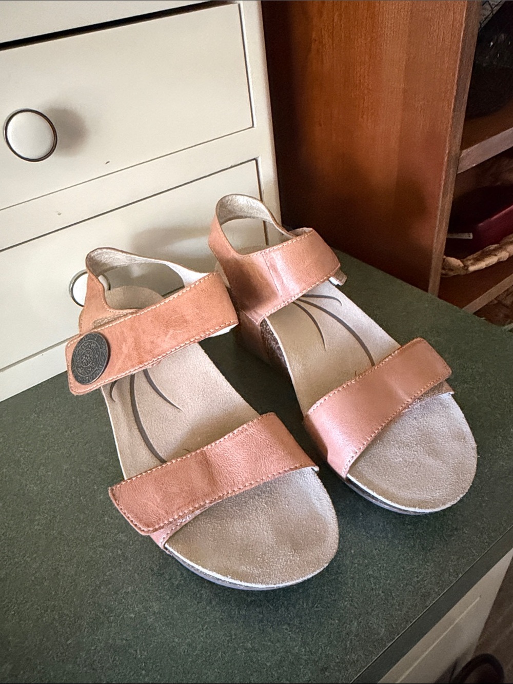 Abeo Women’s tan Sandals with Adjustable Straps